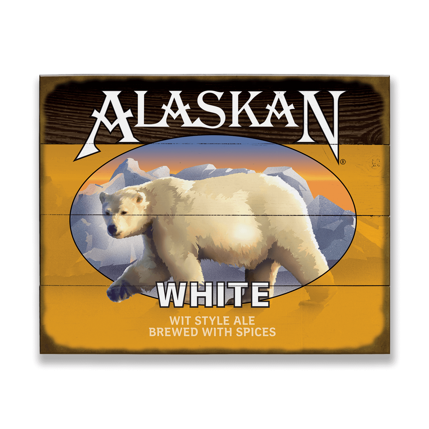 White Ale Classic Label Wooden Sign | Alaskan Brewing Co.