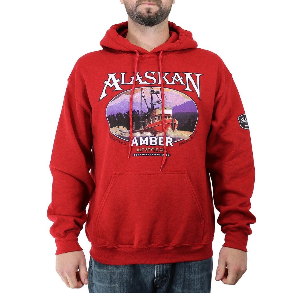 Amber Ale Classic Label Hoodie Alaskan Brewing Co 