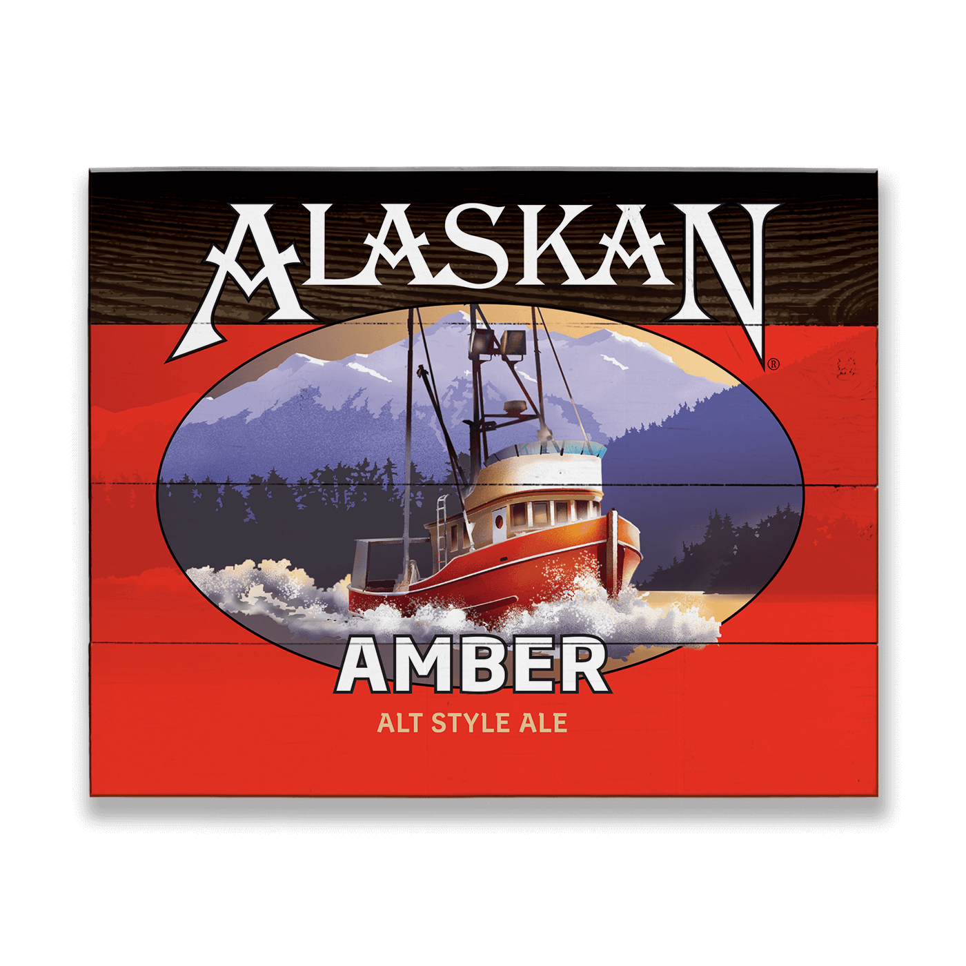 Amber Ale Classic Label Wooden Sign Alaskan Brewing Co 